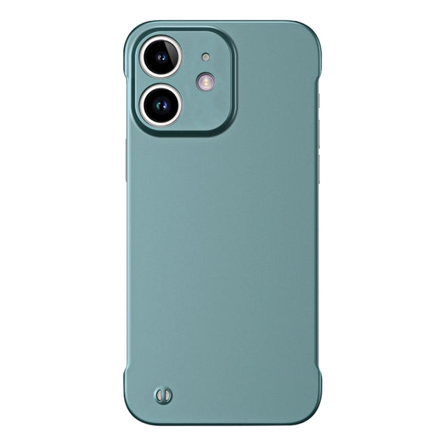 For iPhone 12 Frameless Metallic Paint Hybrid PC Phone Case(Green)
