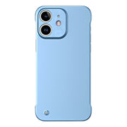 For iPhone 12 Frameless Metallic Paint Hybrid PC Phone Case(Sierra Blue)