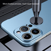 For iPhone 14 Plus Frameless Metallic Paint Hybrid PC Phone Case(Space Silver)