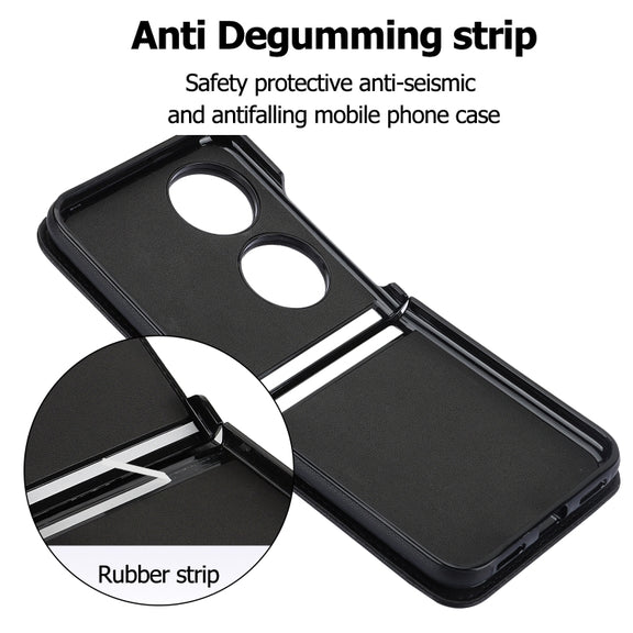 For Huawei P50 Pocket Rhombic Texture Card Bag Phone Case with Dual Lanyard(Black)