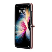 For Huawei P50 Pocket Rhombic Texture Card Bag Phone Case with Dual Lanyard(Rose Gold)