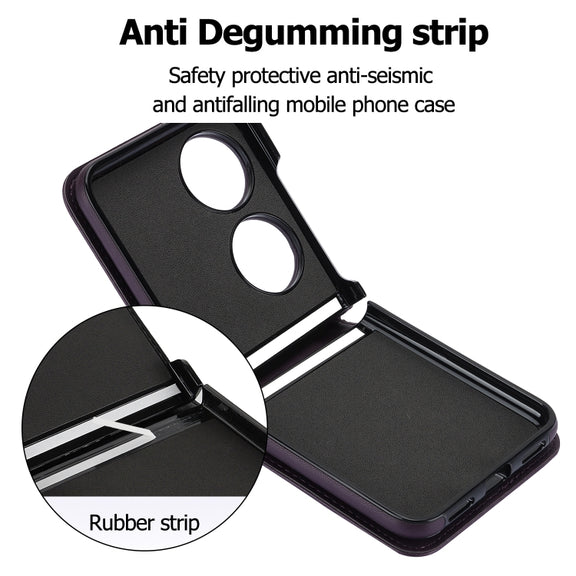 For Huawei P50 Pocket Rhombic Texture Card Bag Phone Case with Dual Lanyard(Dark Purple)