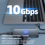 BYL-2309 Type-C to HDMI 4K 60Hz + DP HD + VGA + RJ47 + USB3.2 + Audio 3.5mm + PD100W + SD + TF Docking Station HUB