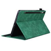 For Samsung Galaxy Tab S9 FE Splicing Shockproof Leather Tablet Case(Green)