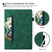 For Samsung Galaxy Tab S9 FE Splicing Shockproof Leather Tablet Case(Green)