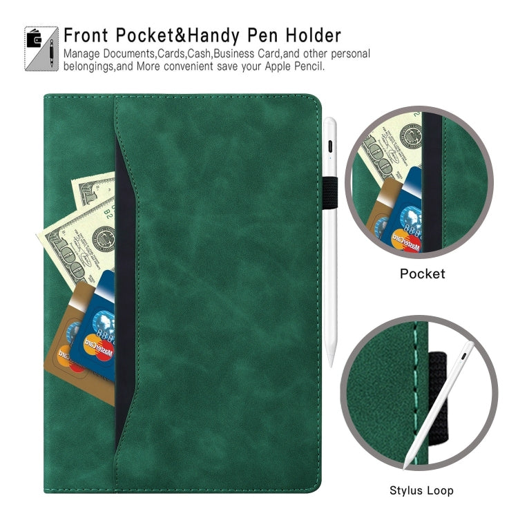 For Samsung Galaxy Tab S9 FE Splicing Shockproof Leather Tablet Case(Green)