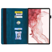 For Samsung Galaxy Tab S9 FE Splicing Shockproof Leather Tablet Case(Blue)