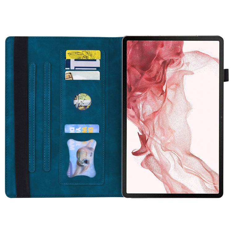 For Samsung Galaxy Tab S9 FE Splicing Shockproof Leather Tablet Case(Blue)
