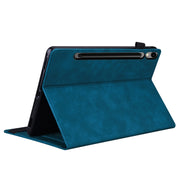 For Samsung Galaxy Tab S9 FE Splicing Shockproof Leather Tablet Case(Blue)