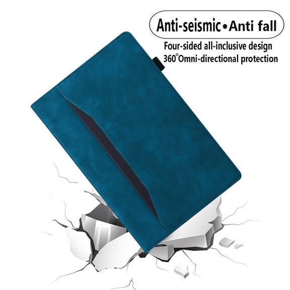 For Samsung Galaxy Tab S9 FE Splicing Shockproof Leather Tablet Case(Blue)