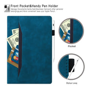 For Samsung Galaxy Tab S9 FE Splicing Shockproof Leather Tablet Case(Blue)