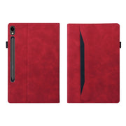 For Samsung Galaxy Tab S9 FE+ Splicing Shockproof Leather Tablet Case(Red)