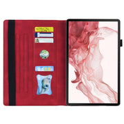For Samsung Galaxy Tab S9 FE+ Splicing Shockproof Leather Tablet Case(Red)