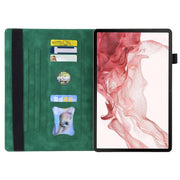 For Samsung Galaxy Tab S9 FE+ Splicing Shockproof Leather Tablet Case(Green)