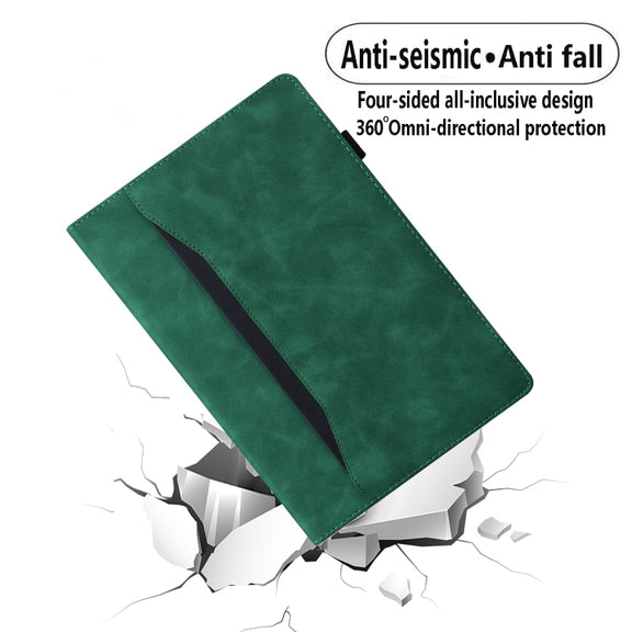 For Samsung Galaxy Tab S9 FE+ Splicing Shockproof Leather Tablet Case(Green)