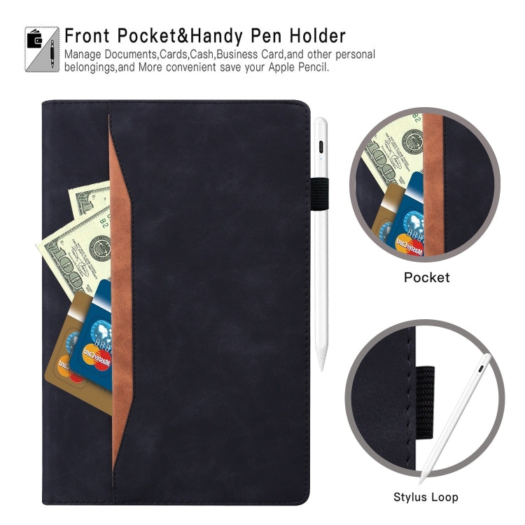 For Samsung Galaxy Tab S9 FE+ Splicing Shockproof Leather Tablet Case(Black) - free shipping - PMC Jewellery - Order now!