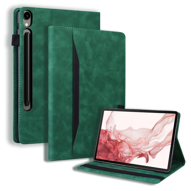 For Samsung Galaxy Tab S9 Ultra /S8 Ultra Splicing Shockproof Leather Tablet Case(Green)