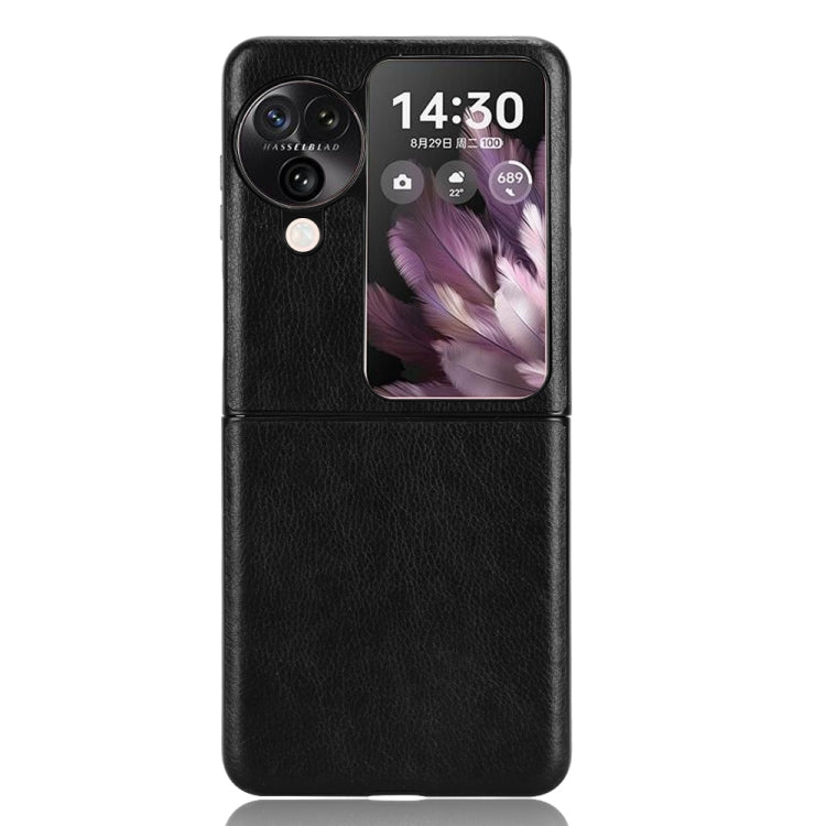 For OPPO Find N3 Flip Litchi Texture Back Cover Phone Case(Black) - Find N3 Flip Cases by PMC TechLife | Online Shopping South Africa | PMC TechLife