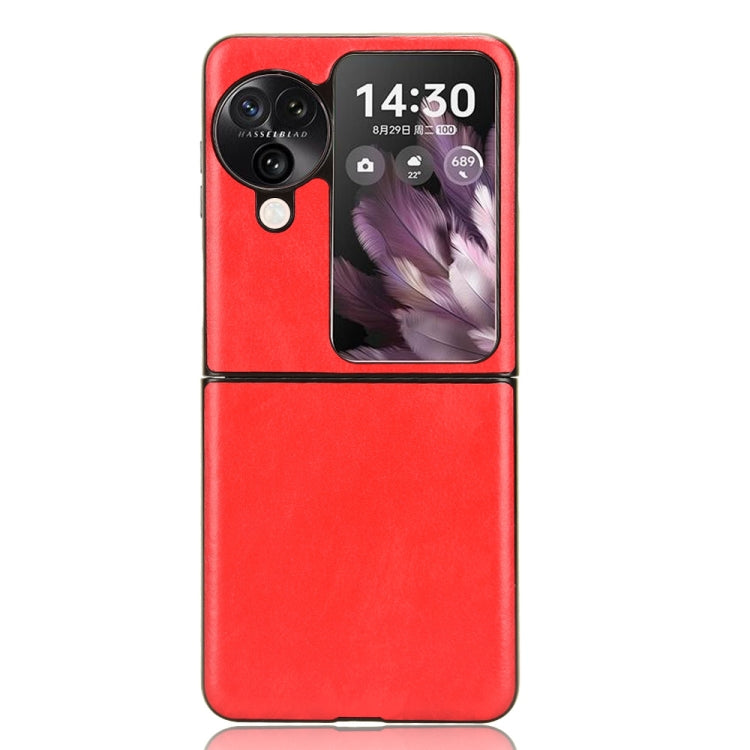 For OPPO Find N3 Flip Litchi Texture Back Cover Phone Case(Red) - Find N3 Flip Cases by PMC TechLife | Online Shopping South Africa | PMC TechLife | Buy Now Pay Later Mobicred