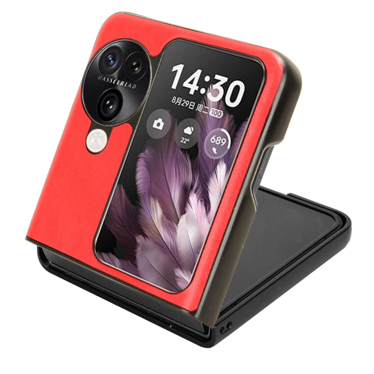 For OPPO Find N3 Flip Litchi Texture Back Cover Phone Case(Red) - Find N3 Flip Cases by PMC TechLife | Online Shopping South Africa | PMC TechLife | Buy Now Pay Later Mobicred
