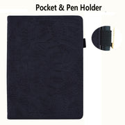 For Samsung Galaxy Tab S11 / S10 / S9 FE Calf Texture Embossed Leather Tablet Case(Black)