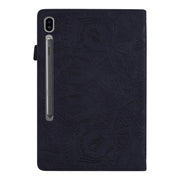 For Samsung Galaxy Tab S11 / S10 / S9 FE Calf Texture Embossed Leather Tablet Case(Black)