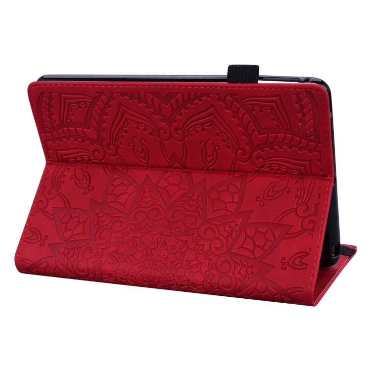 For Samsung Galaxy Tab S9 Ultra Calf Texture Embossed Leather Tablet Case(Red)