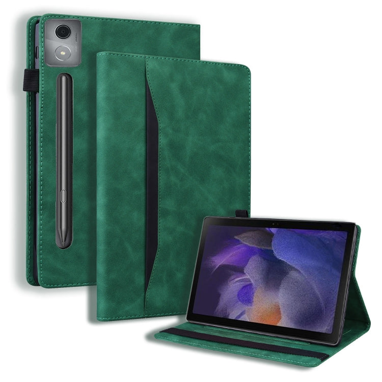 For Lenovo Xiaoxin Pad Pro 12.7 Splicing Shockproof Leather Tablet Case(Green) - Lenovo by PMC TechLife | Online Shopping South Africa | PMC TechLife | Buy Now Pay Later Mobicred