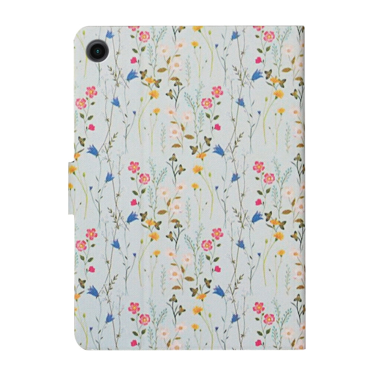 For Samsung Galaxy Tab A9+ Flower Pattern Horizontal Flip PU Tablet Case with Sleep / Wake-up Function(Small Floral) - Galaxy Tab A9 by PMC TechLife | Online Shopping South Africa | PMC TechLife