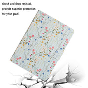 For Samsung Galaxy Tab A9 Flower Pattern Horizontal Flip PU Tablet Case with Sleep / Wake-up Function(Small Floral)