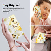 For Google Pixel 9 Pro Crystal Texture Colored Drawing Leather Phone Case(Gold Butterfly Epiphyllum)