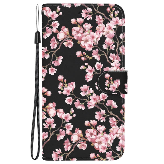 For Google Pixel 9 Pro Crystal Texture Colored Drawing Leather Phone Case(Plum Bossom)