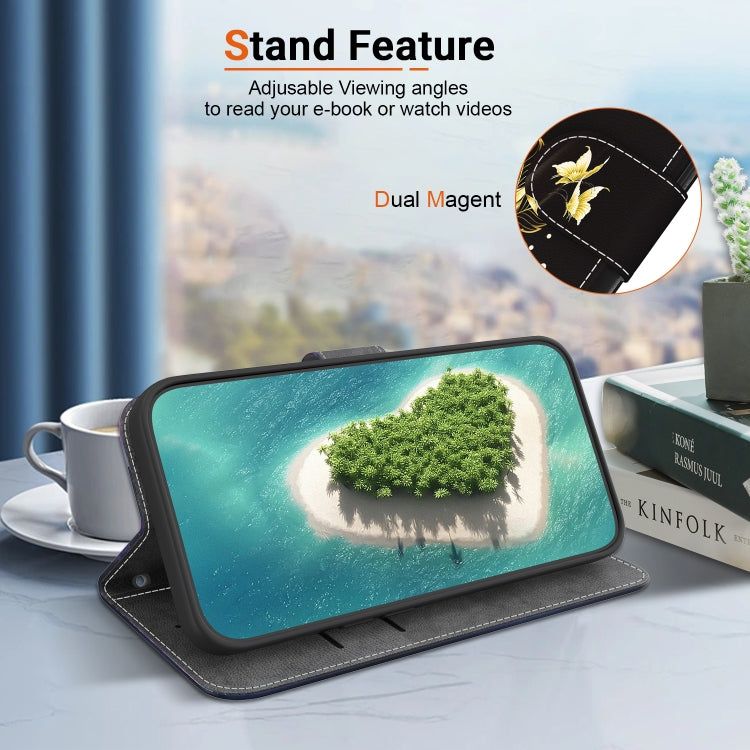 For Google Pixel 9 Crystal Texture Colored Drawing Leather Phone Case(Gold Butterfly Rose) - Google Cases by PMC TechLife | Online Shopping South Africa | PMC TechLife | Buy Now Pay Later Mobicred