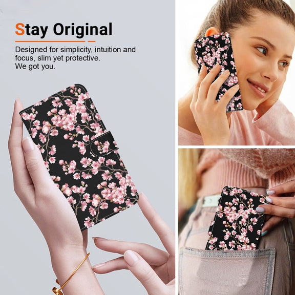 For Google Pixel 9 Crystal Texture Colored Drawing Leather Phone Case(Plum Bossom)