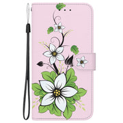 For Google Pixel 9 Crystal Texture Colored Drawing Leather Phone Case(Lily)
