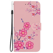 For Google Pixel 9 Crystal Texture Colored Drawing Leather Phone Case(Cherry Blossoms)