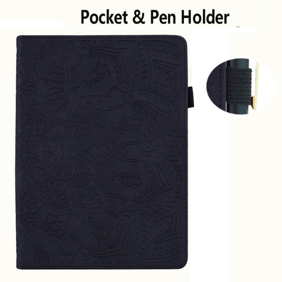 For Lenovo Tab P12 12.7 Calf Texture Embossed Leather Tablet Case(Black)