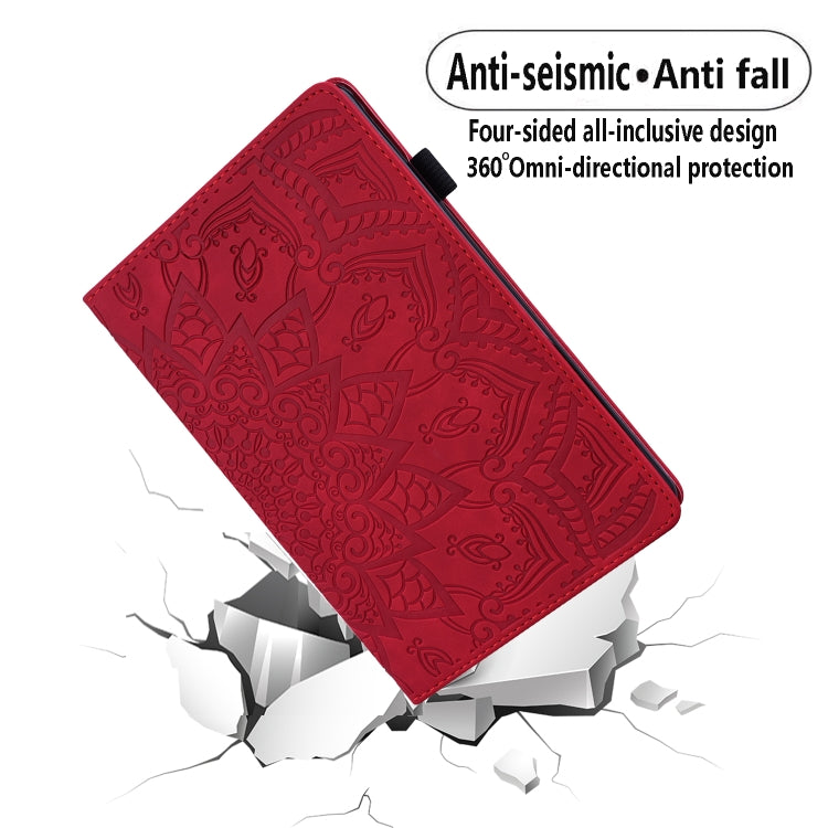 For Lenovo Tab P12 12.7 Calf Texture Embossed Leather Tablet Case(Red)