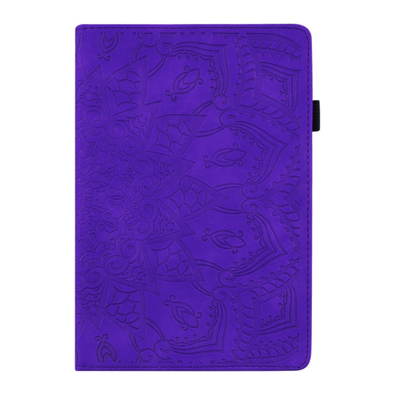 For Lenovo Tab P12 12.7 Calf Texture Embossed Leather Tablet Case(Purple)