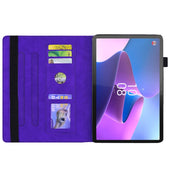 For Lenovo Tab P12 12.7 Calf Texture Embossed Leather Tablet Case(Purple)
