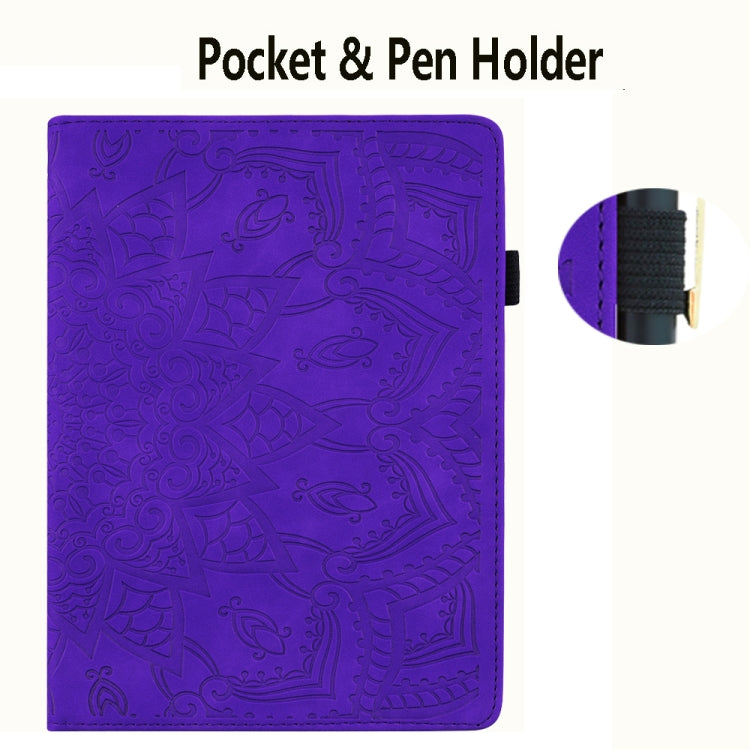 For Lenovo Tab P12 12.7 Calf Texture Embossed Leather Tablet Case(Purple)