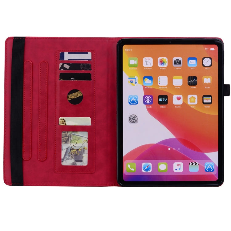 For Lenovo Tab M11 / Xiaoxin Pad 11 2024 Calf Texture Embossed Leather Tablet Case(Red)