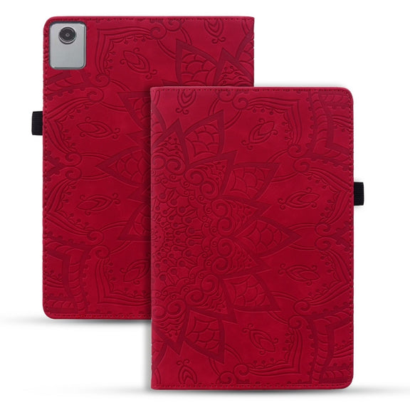 For Lenovo Tab M11 / Xiaoxin Pad 11 2024 Calf Texture Embossed Leather Tablet Case(Red)