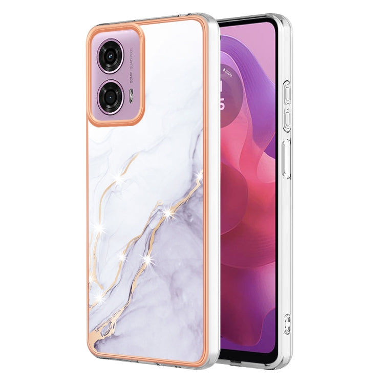 For Motorola Moto G24 4G / G04 4G Electroplating Marble Dual-side IMD Phone Case(White 006) - free shipping - PMC TechLife - Order now!