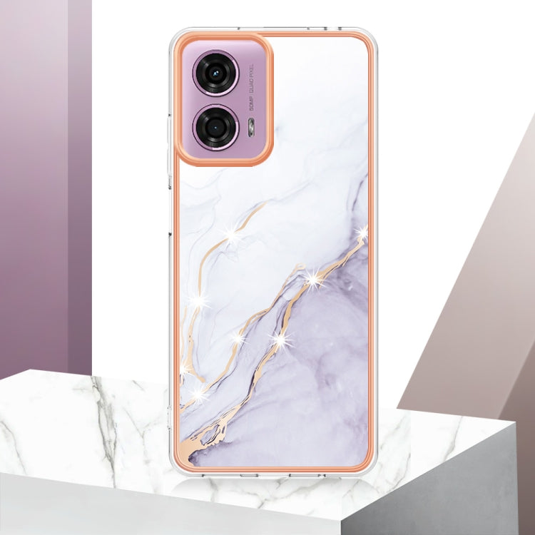 For Motorola Moto G24 4G / G04 4G Electroplating Marble Dual-side IMD Phone Case(White 006) - free shipping - PMC TechLife - Order now!