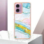 For Motorola Moto G24 4G / G04 4G Electroplating Marble Dual-side IMD Phone Case(Green 004)