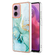For Motorola Moto G24 4G / G04 4G Electroplating Marble Dual-side IMD Phone Case(Green 003) - free shipping - PMC TechLife - Order now!