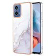 For Motorola Moto G34 Electroplating Marble Dual-side IMD Phone Case(White 006) - Motorola Cases by PMC TechLife | Online Shopping South Africa | PMC TechLife | Buy Now Pay Later Mobicred