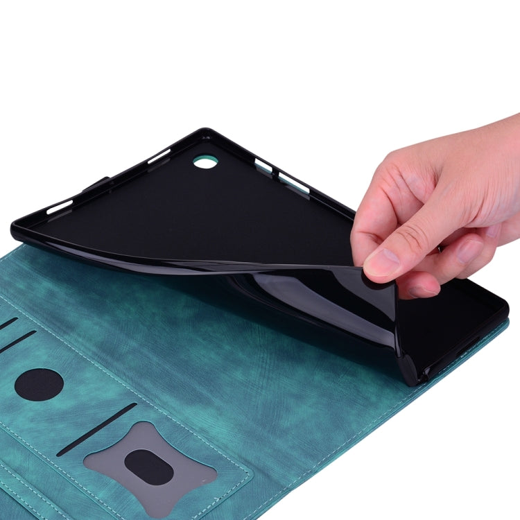 For iPad Pro 13 2024 Cartoon Sakura Cat Embossed Smart Leather Tablet Case(Green) - iPad Pro 13 2024 Cases by PMC TechLife | Online Shopping South Africa | PMC TechLife | Buy Now Pay Later Mobicred