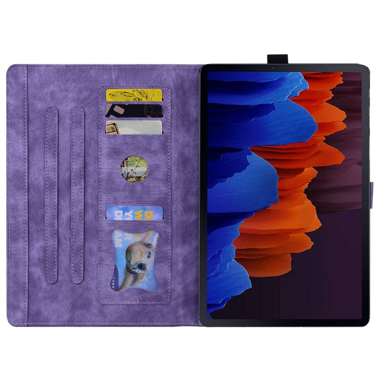 For Samsung Galaxy Tab S11 / S10 / S9 Cartoon Sakura Cat Embossed Smart Leather Tablet Case(Purple) - free shipping - PMC Jewellery - Order now!